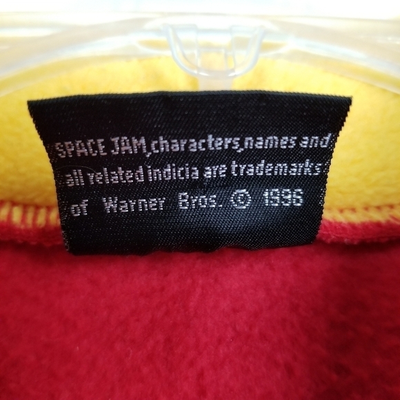 Vintage Tweety Bird Fleece Pullover Space Jam Warner Bros 1996 Quarter Zip - Picture 7 of 10